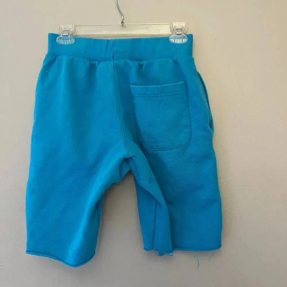 Champion Reverse Weave Mens Blue Shorts S Back Pocket C Logo Graphic Pull On